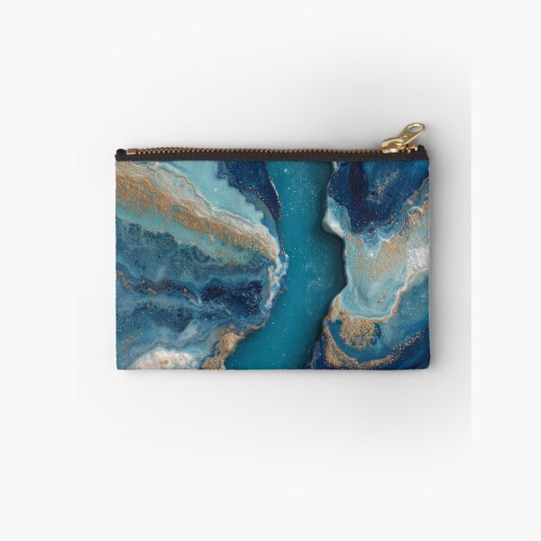 Item preview, Teal & Gold Alcohol Ink Flow – Luxe Fluid Abstract designed and sold by EK-World.