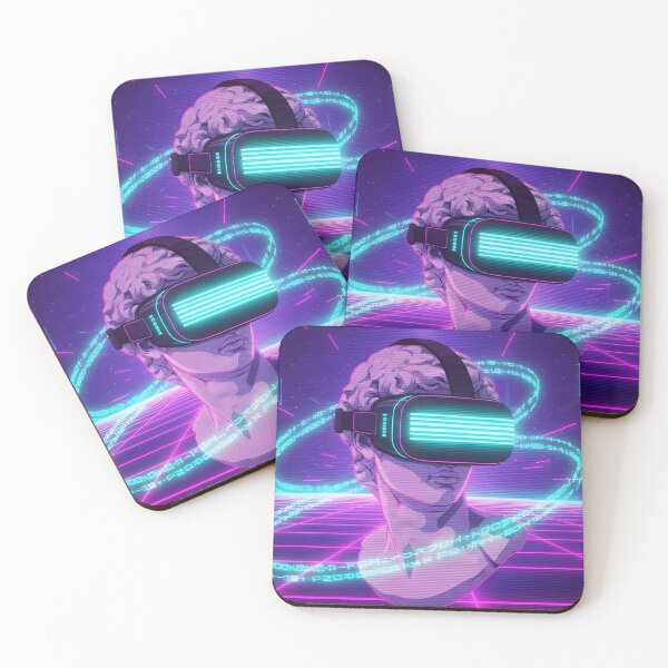 Item preview, Cyberpunk David - Neon Vaporwave VR Statue Aesthetic designed and sold by powersunlight.
