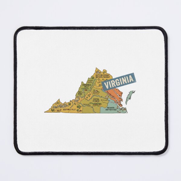 Item preview, Virginia Illustrated Map – Retro State Regions & Landmarks designed and sold by Paper Drip.