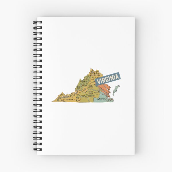 Item preview, Virginia Illustrated Map – Retro State Regions & Landmarks designed and sold by Paper Drip.