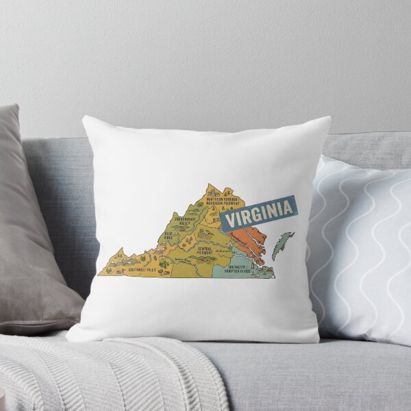 Item preview, Virginia Illustrated Map – Retro State Regions & Landmarks designed and sold by Paper Drip.