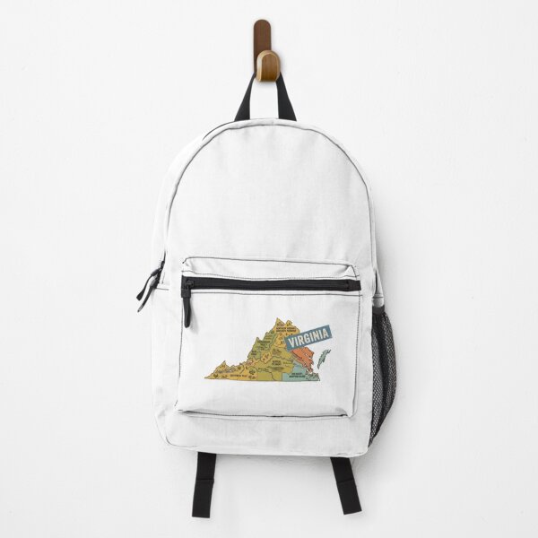 Item preview, Virginia Illustrated Map – Retro State Regions & Landmarks designed and sold by Paper Drip.