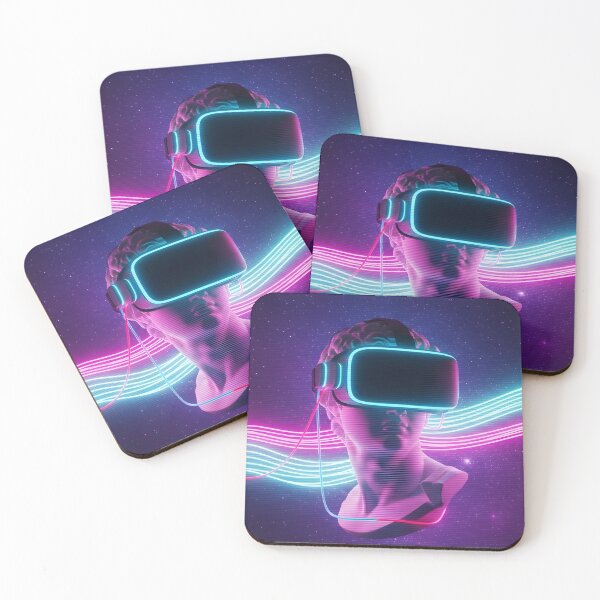Item preview, Cyberpunk David - Neon Vaporwave VR Statue Aesthetic designed and sold by powersunlight.