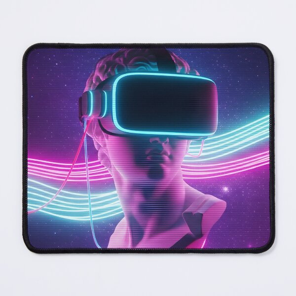 Item preview, Cyberpunk David - Neon Vaporwave VR Statue Aesthetic designed and sold by powersunlight.