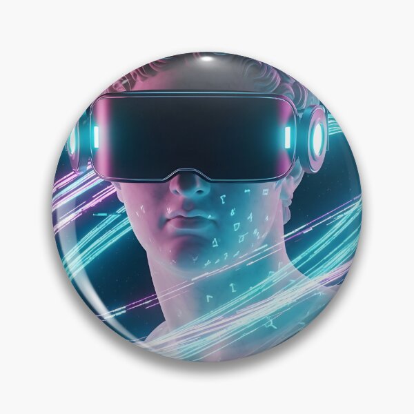 Item preview, Cyberpunk David - Neon Vaporwave VR Statue Aesthetic designed and sold by powersunlight.
