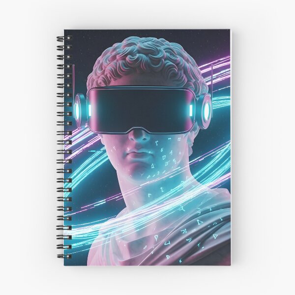 Item preview, Cyberpunk David - Neon Vaporwave VR Statue Aesthetic designed and sold by powersunlight.
