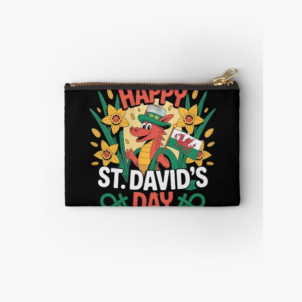 Item preview, Happy St. David's Day Cute Welsh Dragon – Daffodils & Flag Celebration   designed and sold by Midnight Veil Designs.