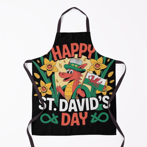Item preview, Happy St. David's Day Cute Welsh Dragon – Daffodils & Flag Celebration designed and sold by Midnight Veil Designs.