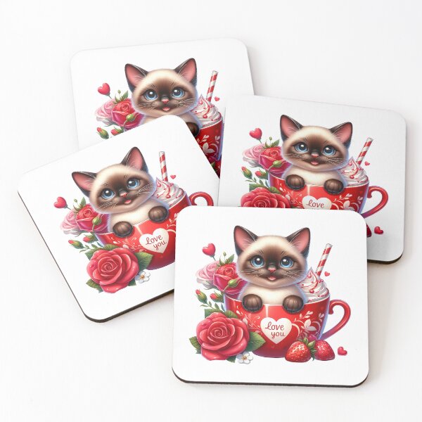 Item preview, Purrfect Valentine Cat Mug - Cute Kitty Love Cup & Heart Art designed and sold by FuzionRaptor.