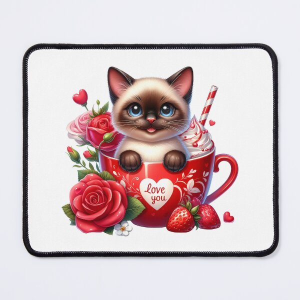 Item preview, Purrfect Valentine Cat Mug - Cute Kitty Love Cup & Heart Art designed and sold by FuzionRaptor.