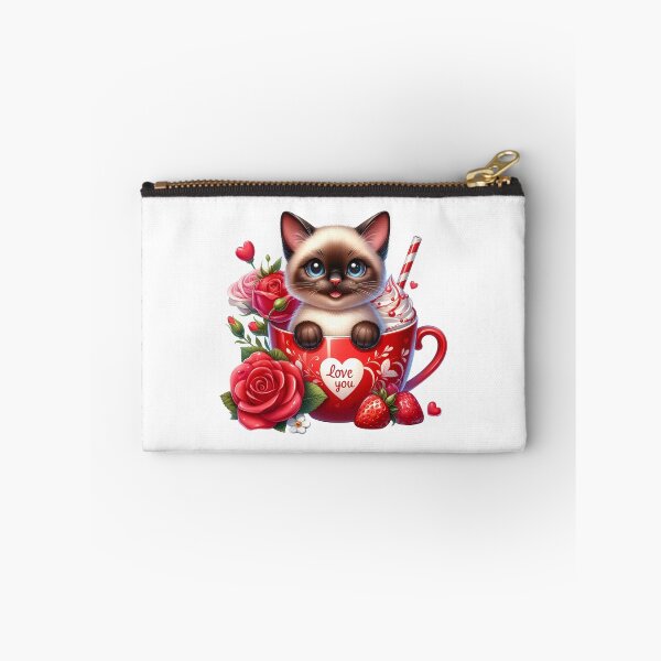 Item preview, Purrfect Valentine Cat Mug - Cute Kitty Love Cup & Heart Art designed and sold by FuzionRaptor.
