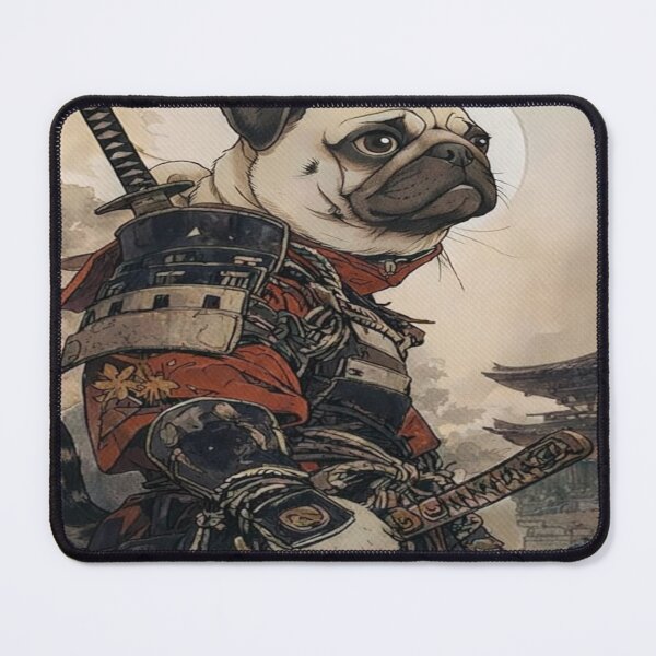 Item preview, Samurai Pug Warrior – Japanese Style Dog Art designed and sold by THISPUGVIBE.