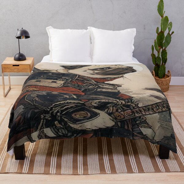 Item preview, Samurai Pug Warrior – Japanese Style Dog Art designed and sold by THISPUGVIBE.