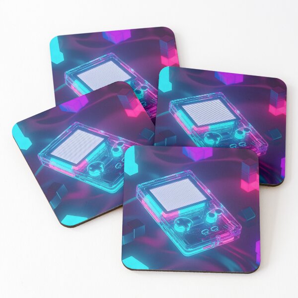 Item preview, Retro 90s Transparent Handheld Console - Neon Puzzle Blocks designed and sold by powersunlight.