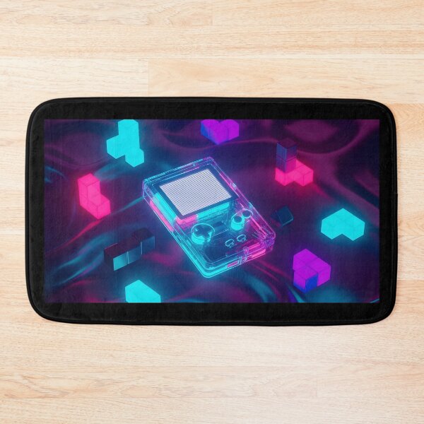 Item preview, Retro 90s Transparent Handheld Console - Neon Puzzle Blocks designed and sold by powersunlight.
