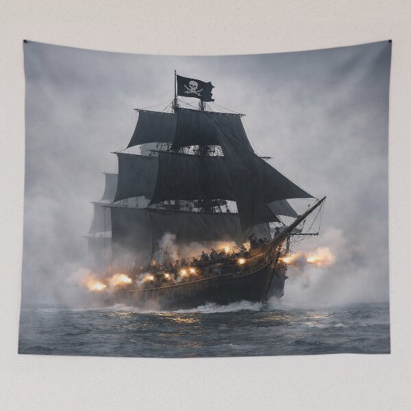 Item preview, Pirate ship hunting in the fog designed and sold by CorpusErectus.
