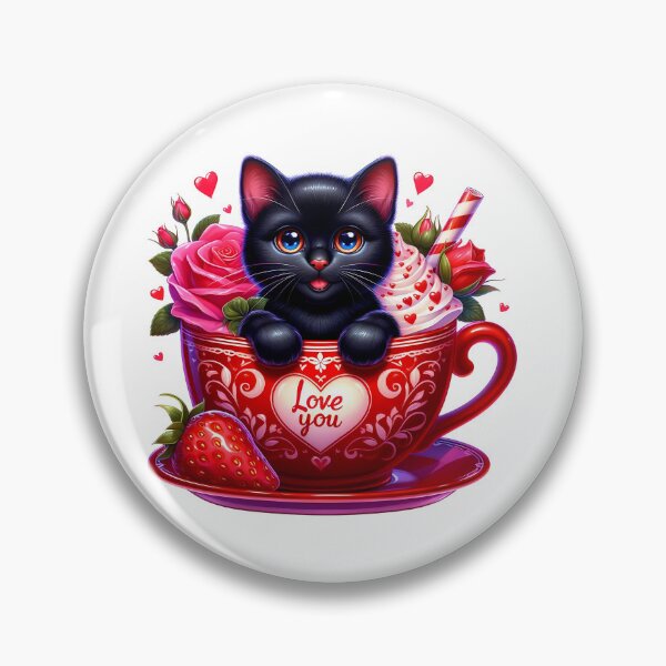 Item preview, Meow Valentine Cat Mug - Cute Kitty Love Cup & Romantic Heart Art designed and sold by FuzionRaptor.
