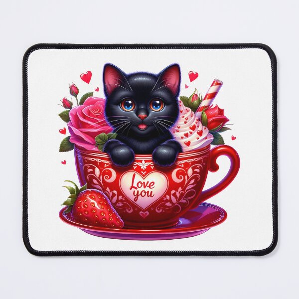 Item preview, Meow Valentine Cat Mug - Cute Kitty Love Cup & Romantic Heart Art designed and sold by FuzionRaptor.