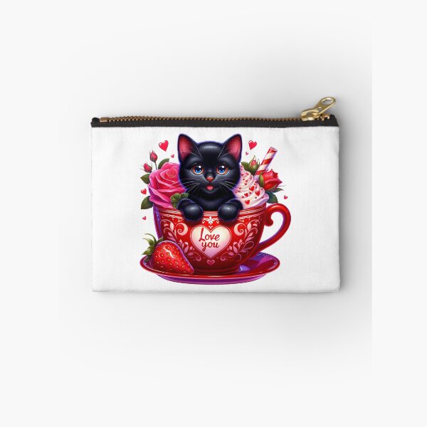 Item preview, Meow Valentine Cat Mug - Cute Kitty Love Cup & Romantic Heart Art designed and sold by FuzionRaptor.
