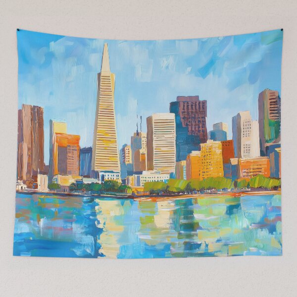 Item preview, San Francisco Skyline – Pacific Glow designed and sold by SkylineVistas Designs.