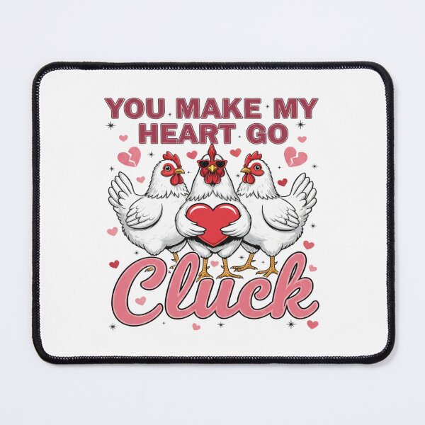 Item preview, You Make My Heart Go Cluck – Three Cute Chickens Valentine Design designed and sold by Larku.