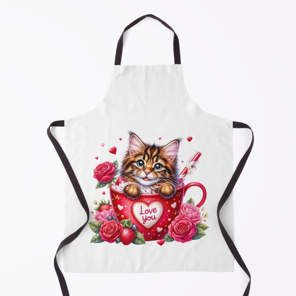 Item preview, Sweetheart Valentine Cat Mug - Cute Kitty Love Cup & Pink Heart Art designed and sold by FuzionRaptor.