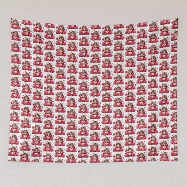 Item preview, Sweetheart Valentine Cat Mug - Cute Kitty Love Cup & Pink Heart Art designed and sold by FuzionRaptor.