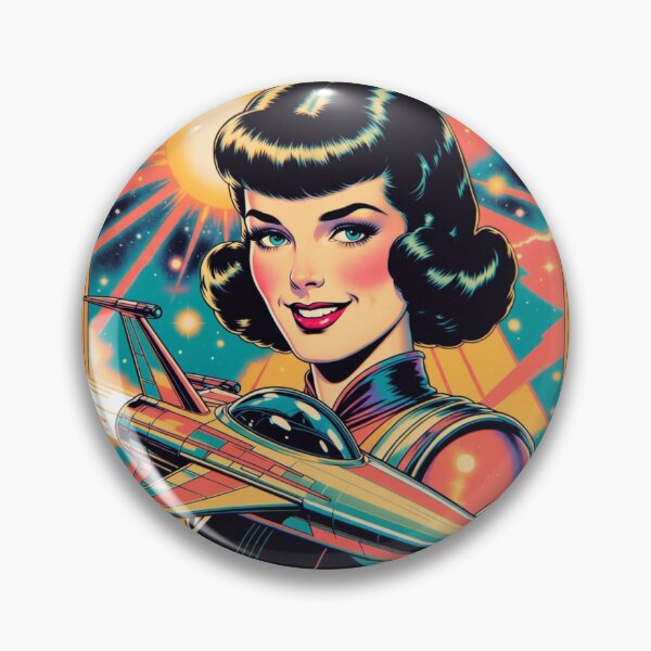 Item preview, Retro Futuristic Space Pin-up Star Trek designed and sold by JonelleTshirts.