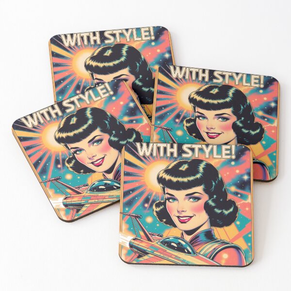 Item preview, Retro Futuristic Space Pin-up Star Trek designed and sold by JonelleTshirts.