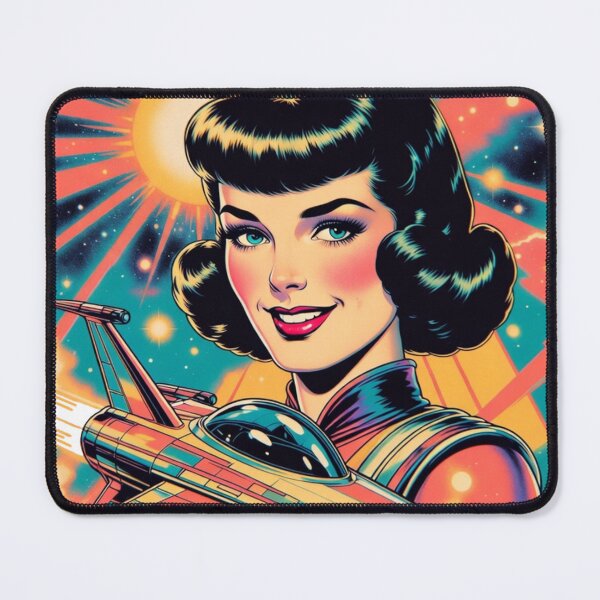 Item preview, Retro Futuristic Space Pin-up Star Trek designed and sold by JonelleTshirts.
