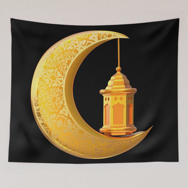 Item preview, Golden Crescent Moon & Fanous Lantern designed and sold by Khadigadesings.