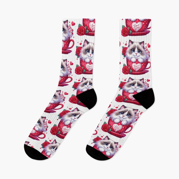 Item preview, Sweet Kitty Valentine Mug - Cute Cat Heart Cup designed and sold by FuzionRaptor.