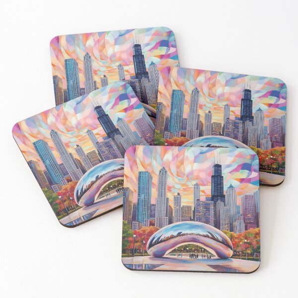 Item preview, Chicago Mosaic Impressions – Cloud Gate Skyline designed and sold by SkylineVistas Designs.