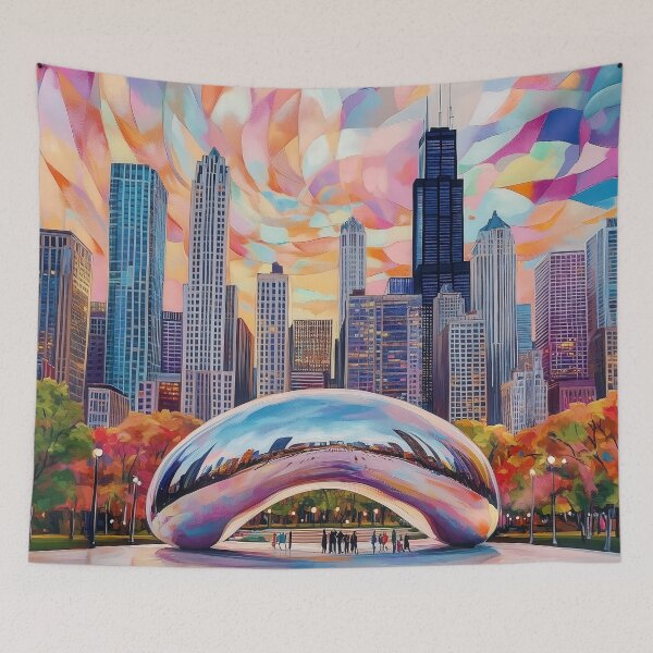 Item preview, Chicago Mosaic Impressions – Cloud Gate Skyline designed and sold by SkylineVistas Designs.