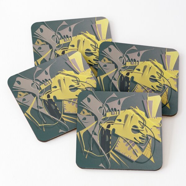 Item preview, The Lure- Yellow and Gray Modern Abstract  designed and sold by adel8ide.