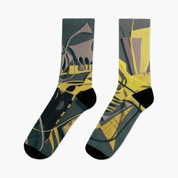 Item preview, The Lure- Yellow and Gray Modern Abstract  designed and sold by adel8ide.