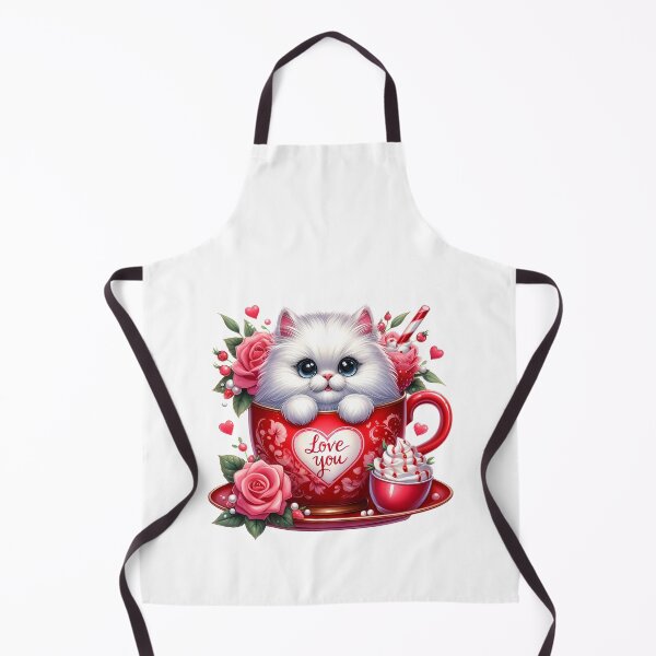 Item preview, Darling Valentine Cat Mug - Cute Kitty Love Cup & Romantic Heart Art designed and sold by FuzionRaptor.