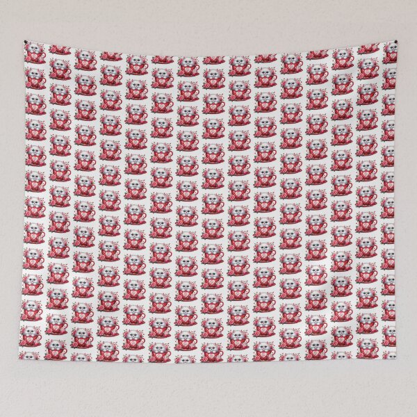 Item preview, Darling Valentine Cat Mug - Cute Kitty Love Cup & Romantic Heart Art designed and sold by FuzionRaptor.