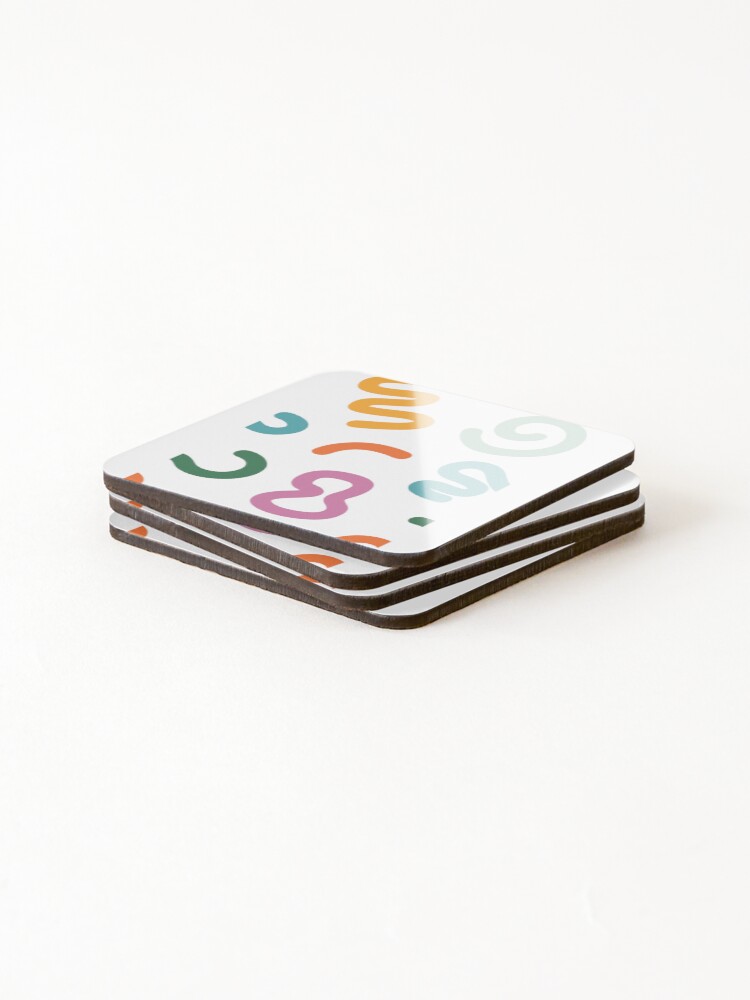 Thumbnail 4 of 5, Coasters (Set of 4), Colorful Abstract Shapes Pattern designed and sold by B-Space.