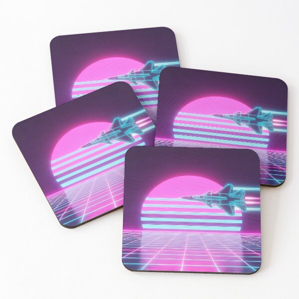 Item preview, Neon Interceptor - Retro Synthwave Fighter Jet designed and sold by powersunlight.