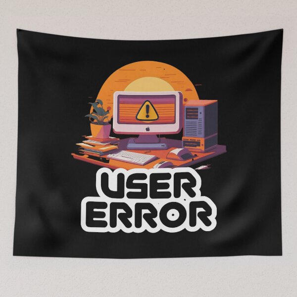 Item preview, User Error – Funny Computer Warning Tech Support Graphic for IT Professionals, Programmers, Coders & Gamers designed and sold by GFamilyC.
