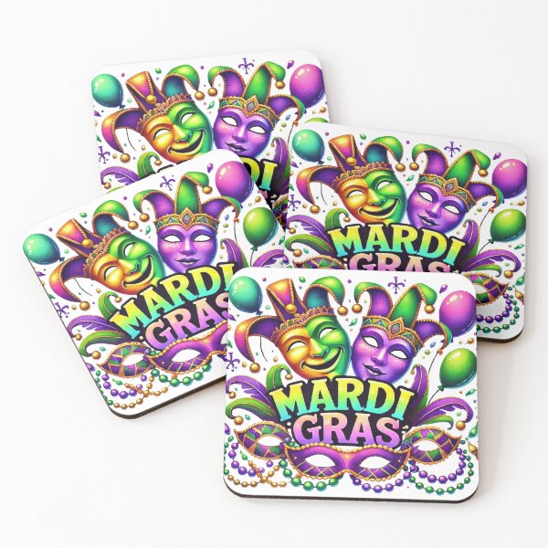 Item preview, Retro Mardi Gras Carnival Tee – Purple Green Gold Festival Design for Fat Tuesday & NOLA Parade designed and sold by Inkvado.