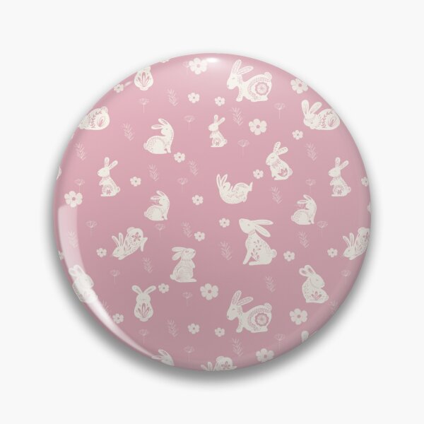 Item preview, Pink Folk Art Bunny Seamless Pattern – Scandinavian Easter Rabbit Floral Design designed and sold by SimoesArtistry.