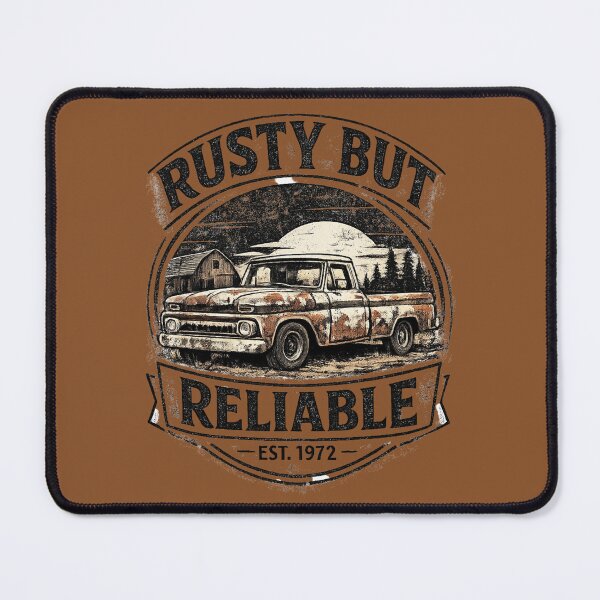 Item preview, Rusty But Reliable – Vintage Farm Truck Sunset Badge designed and sold by PrintHorizonD.