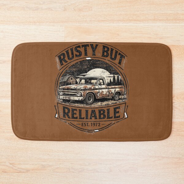 Item preview, Rusty But Reliable – Vintage Farm Truck Sunset Badge designed and sold by PrintHorizonD.