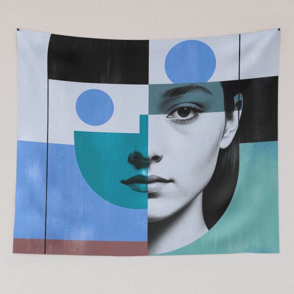 Item preview, Dual Identity – Geometric Female Portrait designed and sold by joycrysstudio.