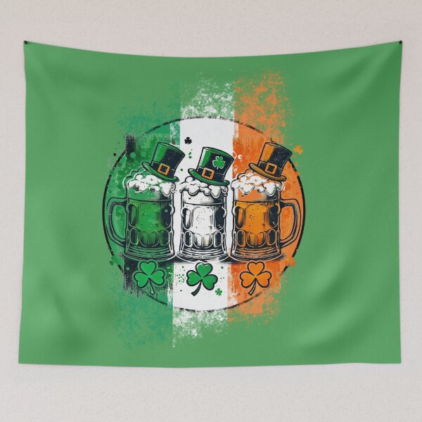 Item preview, Green White Orange Cheers – Irish Beer Celebration designed and sold by Szpaku desart .