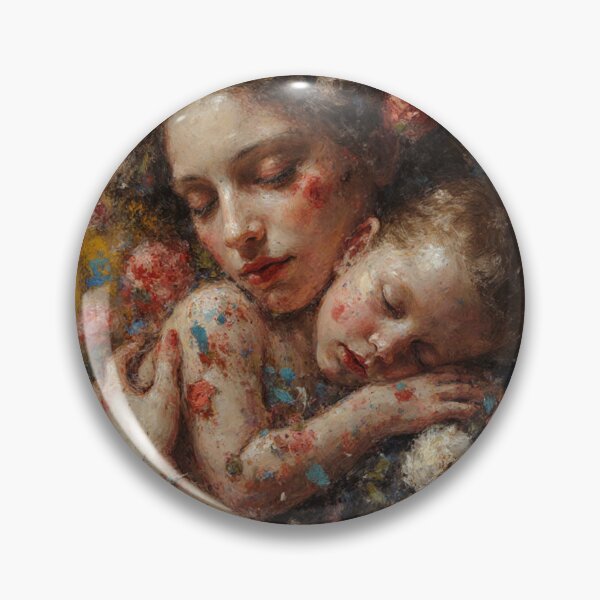 Item preview, Golden Embrace – Mother and Child in Bloom designed and sold by joycrysstudio.