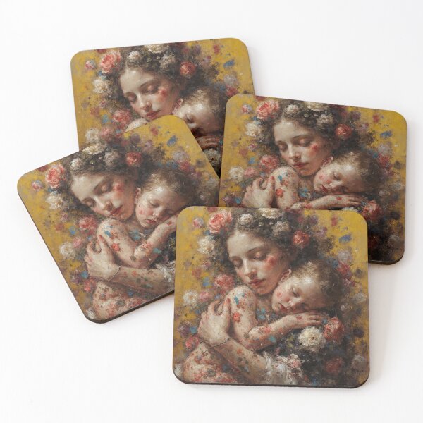 Item preview, Golden Embrace – Mother and Child in Bloom designed and sold by joycrysstudio.