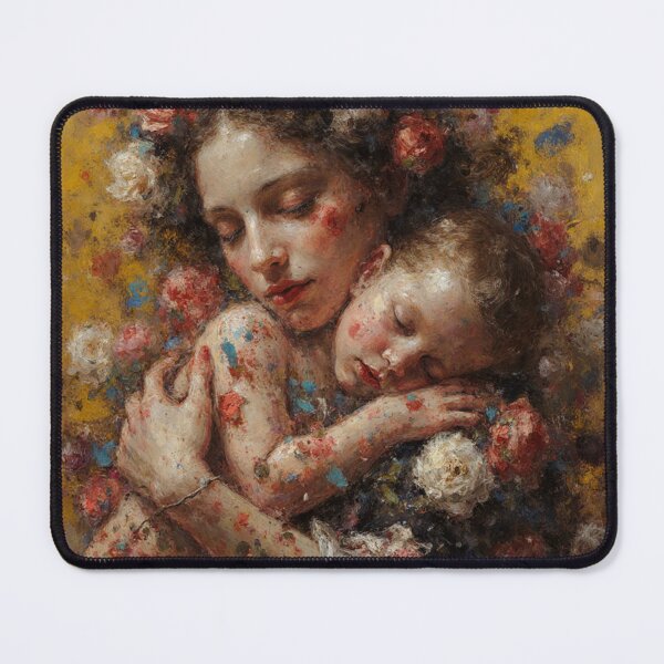 Item preview, Golden Embrace – Mother and Child in Bloom designed and sold by joycrysstudio.